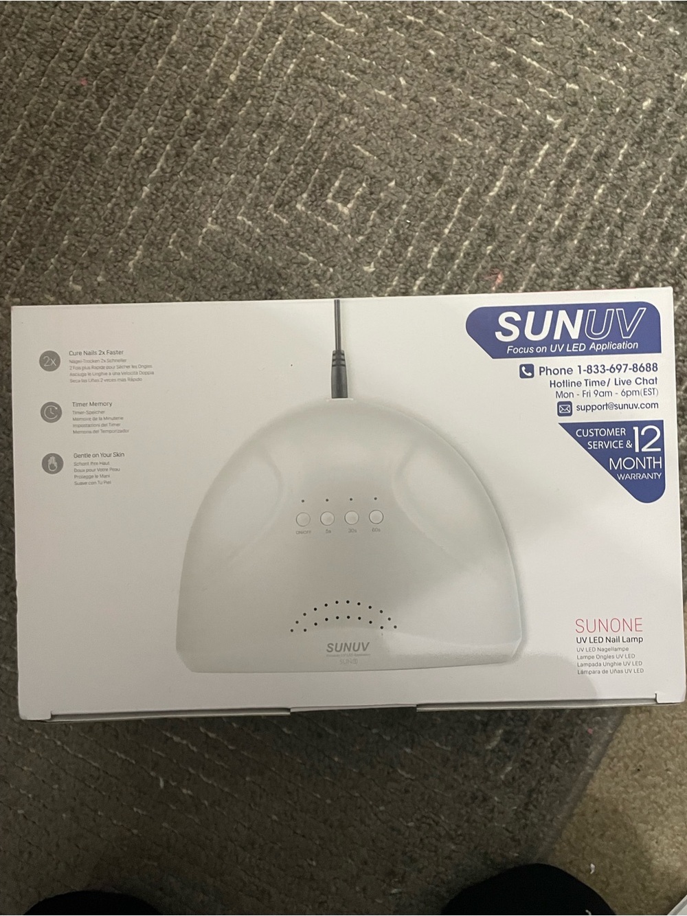 White SUNONE UV LED Nail Lamp - Professional Gel Curing